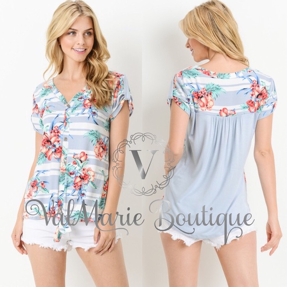 Brushed Floral knot front top - Picture 2 of 3